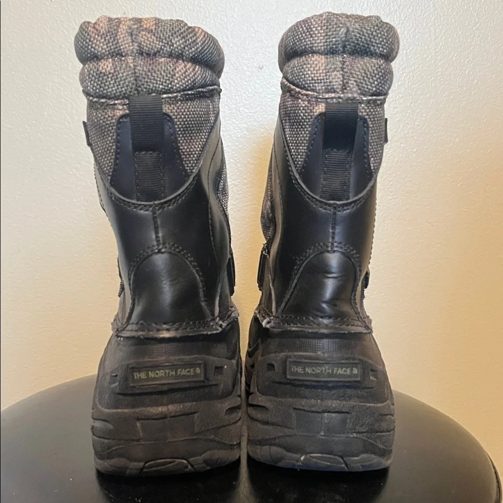 The North Face Black and Green Camouflage Boots, size 5
